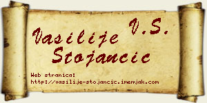 Vasilije Stojančić vizit kartica